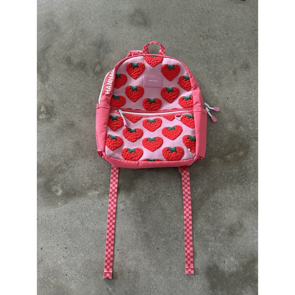 State Kane Strawberry Bag Backpack  Toddler Monogram Hannah
